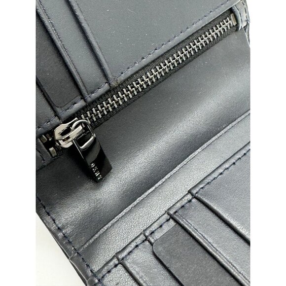 DKNY pebbled faux-leather foldable men's wallet cardcase RFID- Black/Dark navy - Picture 7 of 10